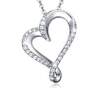 925 Sterling Silver Infinity Heart Necklace Billie Bijoux Endlessness Love Platinum Plated Diamond Pendant Women