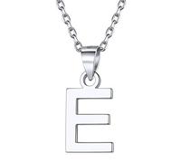 925 Sterling Silver Initial E Necklace for Women Minimalist Monogram Jewelry