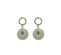 925 Sterling Silver Jade Gold Thread Pendant Earrings Fashion Jewelry Gift For Lover Wedding
