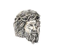 925 Sterling Silver Jesus Christ Ring Biker Punk Jewelry TA400A UK Size N½~Z6 (Model M, UK X½(67.2mm))