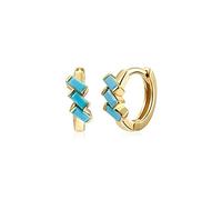 925 Sterling Silver Korean Bling Turquoise Small Stud Earring For Women Girls Minimalist Aretes Bohemia Earrings Jewelry