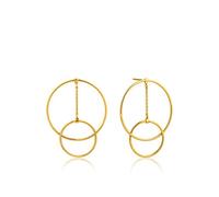 925 Sterling Silver Large Dangly Drop Statement Round Ring Hoop Earrings form Women, 14k Gold Plated