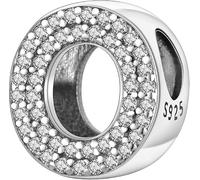 925 Sterling Silver Letter Charms with Cubic Zirconia Stones, Alphabet A-Z Letter Bead fit Pandora Bracelets for Women Girls Birthday DIY Jewellery Gift
