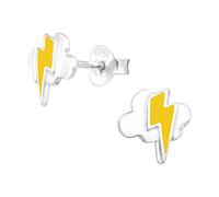 925 Sterling Silver Lightning Cloud Stud Earrings for Girls | lightning cloud earrings, lightweight hollow-back studs, gift boxed for girls or women, nickel free for sensitive ears