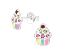 925 Sterling Silver Lightweight Hollow-Back Crystals Cupcake Stud Earrings for Women & Girls - Everyday Jewellery Jewellery Gift Boxed