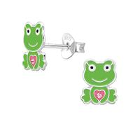925 Sterling Silver Lightweight Hollow-Back Pink Crystals Frog Stud Earrings for Women & Girls - Everyday Jewellery Jewellery Gift Boxed