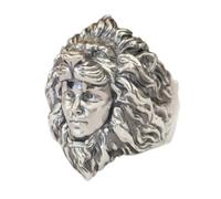 925 Sterling Silver Lion Beauty Punk Ring TK349A Open UK Size P½~Z5 (UK Z+4 (73.6mm))