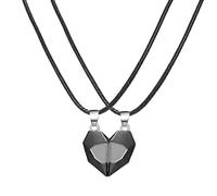 925 Sterling Silver Magnetic Necklace For Women And Men, 2PCS/SET Couple Necklaces Attarction Between Lovers Heart Pendant Necklace, Bestie