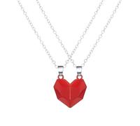 925 Sterling Silver Magnetic Necklace For Women And Men, 2PCS/SET Couple Necklaces Attarction Between Lovers Heart Pendant Necklace, Bestie