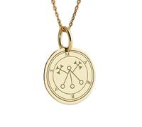 925 Sterling Silver Marbas Sigil Pendant Necklace Gold |LK_NLC_00631 | plated 24mm round engraved symbol medallion with 18 inch cable chain mystical occult sacred jewelry gift