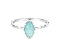 925 Sterling Silver Marquise for Women Aqua Chalcedony Gemstone Solitaire Ring Minimalist Bezel Set Handmade Jewelry R-03AA_N 1/2