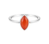 925 Sterling Silver Marquise for Women Carnelian Gemstone Solitaire Ring Minimalist Bezel Set Handmade Jewelry R-03AC_N 1/2