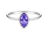 925 Sterling Silver Marquise for Women Iolite Gemstone Solitaire Ring Minimalist Bezel Set Handmade Jewelry R-03AY_O