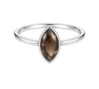 925 Sterling Silver Marquise for Women Smoky Quartz Gemstone Solitaire Ring Minimalist Bezel Set Handmade Jewelry R-03AO_V 1/2
