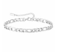 925 Sterling Silver Mens Bracelets Chain, Bracelet for Men Cuban Figaro Curb Link Chain Bracelet 19/21cm, for Women Men Gift for All Occasions