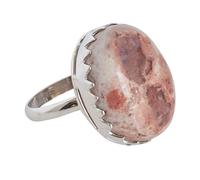 925 Sterling Silver Mexican Fire Opal Ring Oval Cabochon 23x17mm Red Gemstone Bezel Set Handmade Jewelry Gift for Women Birthday Anniversary Christmas M 1/2, 53 (16.9)
