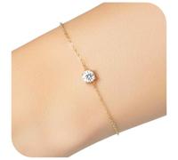 925 Sterling Silver Mini Crystal Heart Adjustable Bracelet for Women, Solitaire Sparkle Crystal Chain Necklace, Adjustable Bracelet for Women, Personalized Cuff Bangle Jewellery Christmas Gifts