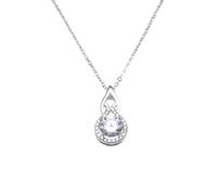925 Sterling Silver Moissanite Flame Necklace - 1CT Center Stone Pendant on Adjustable Chain, Romantic Valentine’s Day Jewellery Gift for Her