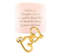 925 Sterling Silver Mother & Daughter Love Heart Ring, Interlocking Hearts Knot Adjustable Ring, Minimalist Promise Jewelry for Mother's Day Birthday Gift (8)