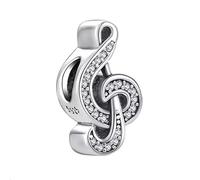 925 Sterling Silver Music Note Charm fits Pandora Moments Charms Bracelets - Treble Clef Bead - Gift for Women Her & Girls Daughter Mum Nan Wife Daughter Sister