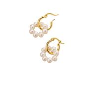 925 Sterling Silver Natural Circle Baroque Pearl Hoop Earrings For Women Punk Fine European Gothic Rock Jacket Jewelry