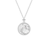 925 Sterling Silver Necklace 12 Constellation Circle Charm Pendant Necklace with Zircon Horoscope Celestial Astrology Jewellery for Women Girls Cancer