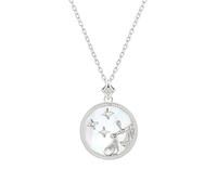 925 Sterling Silver Necklace 12 Constellation Circle Charm Pendant Necklace with Zircon Horoscope Celestial Astrology Jewellery for Women Girls Libra