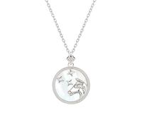 925 Sterling Silver Necklace 12 Constellation Circle Charm Pendant Necklace with Zircon Horoscope Celestial Astrology Jewellery for Women Girls Taurus
