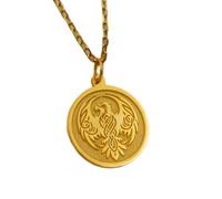 925 sterling silver necklace 22-26mm|18 inch chain | eagle silhouette necklace - handmade freedom bird pendant| strength charm| wildlife for him or her|gold plating handmade jewelry |LK_PNK_01851