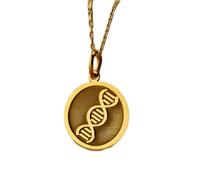 925 sterling silver necklace 24mm |18 inch chain | dna necklace | dna pendant | dna double helix molecule | science | biology | for women | nurse doctor|gold plating handmade jewelry |LK_PNK_01002