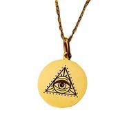 925 sterling silver necklace 24mm |18 inch chain | illuminati necklace | eye pendant | all seeing eye charm | the eye of providence jewelry | for mom|gold plating handmade jewelry |LK_PNK_01472