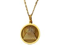 925 sterling silver necklace 24mm |18 inch chain | illuminati necklace | eye pendant | all seeing eye charm | the eye of providence jewelry | for mom|gold plating handmade jewelry |LK_PNK_00981
