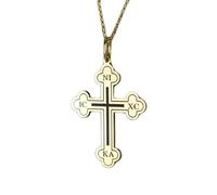 925 sterling silver necklace 24mm|18 inch chain|st michael the archangel|necklace for st michael the archangel|double cross|shield archangel|birthday|gold plating handmade jewelry |LK_PNK_00982