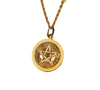 925 sterling silver necklace 24mm |18 inch chain | tetragrammaton necklace | tetragrammaton pendant | king eliphas lévi in stainless pendant | birthday|gold plating handmade jewelry |LK_PNK_00980