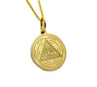 925 sterling silver necklace 28mm|18 inch chain | all seeing eye necklace| all seeing eye disc pendant| all seeing eye charm| the eye of providence jewelry|gold plating handmade jewelry |LKGP_00792