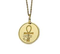 925 sterling silver necklace 28mm|18 inch chain | plated egyptian ankh pendant| ancient egyptian symbol necklace| ankh cross jewelry| eye of ra charm| egyptian necklace|gold plating |LKGP_00284