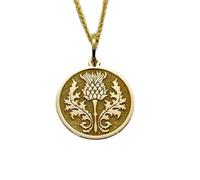 925 sterling silver necklace 28mm|18 inch chain | thistle pendant| scottish disc charm | symbolic celtic flower necklace| engraved thistle coin jewelry|gold plating handmade jewelry |LK_PNK_00608