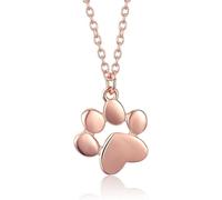 925 Sterling Silver Necklace for Women Cute Dog Footprints Paw Pendant Necklaces Fine Silver Jewelry Gift,Rose Gold