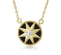 925 Sterling Silver Necklace Rotatable Star Agate Pendant Fine Jewelry Accessories For Women Relax Time Party