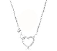925 Sterling Silver Necklaces for Women with a Gift Box - Cubic Zirconia Necklace, Infinity Heart Pendant Necklace for Women - Silver Jewellery Gift for Mother's Day, Birthday & Valentine's Day