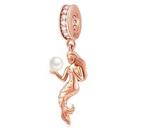 925 Sterling Silver Ocean Life Charms, Mermaid Turtles Conch Seashell, Octopus Fish Seahorse Dolphin Anchor Marine Life Dangle Beads, fit European Animal Bracelet, Gifts for Valentines/Christmas