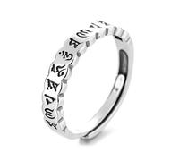 925 Sterling Silver Open Adjustable Rings,Om Ohm Aum Rings,Tibetan Rings,Buddhist Rings, Amulet Rings,Feng Shui Rings,MANI Mantra Ring,A