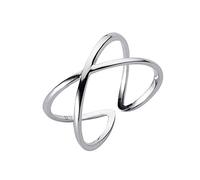 925 Sterling Silver Open Criss Cross X Ring Polished Adjustable Engagement Wedding Band Finger Wrap Rings Minimalist Fashion Jewelry Birthday Gifts BFF