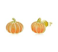 925 Sterling Silver Orange Scarecrow Ginkgo Maple leaf Stud Earrings Mushroom Pumpkin Earrings For Women Jewelry