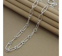 925 Sterling Silver OT Buckle Necklace Simple Chain For Woman Man Fashion Charm Jewelry Gifts