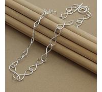 925 Sterling Silver OT Buckle Twist Figure 8 Necklace Simple Chain For Woman Man Fashion Charm Jewelry Gift
