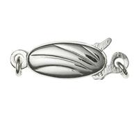 .925 Sterling Silver Oval Button Flower 1 Strand Pearl Box Clasp 17mm Connector Switch Bead