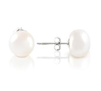 925 Sterling Silver Pearl Stud Earrings for Women, 18K White Gold Plated, Hypoallergenic, Handpicked Natural Freshwater Pearls, Daily Use & Gifts, 6.0-6.5mm, Sterling Silver Bead, Pearl