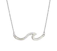 925 Sterling Silver Pendant Necklace with 16"+2" Adjustable Link Chain, Nickel Free, Hypoallergenic for Sensitive Skin, Opal Cubic Zirconia Hammered with Gift Box, Sterling Silver, Opal