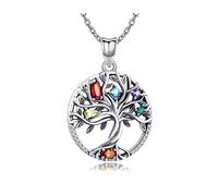 925 Sterling Silver Pendant, Tree of Life Necklace for Women Girls,Cubic Zirconia Necklace Fine Jewellery Gifts for Wife, Mum and Girlfriend